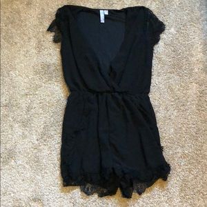 Black Lace Romper